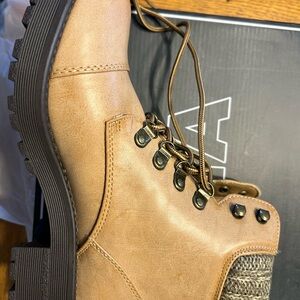 MIA tan laceup woman’s boots